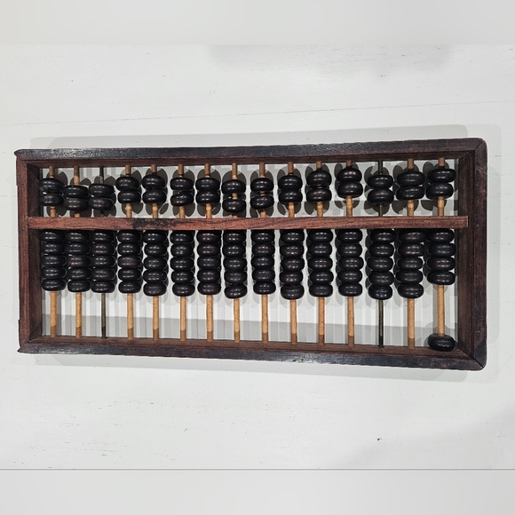 Vintage Wooden Abacus with Black Beads - Picture 3 of 5